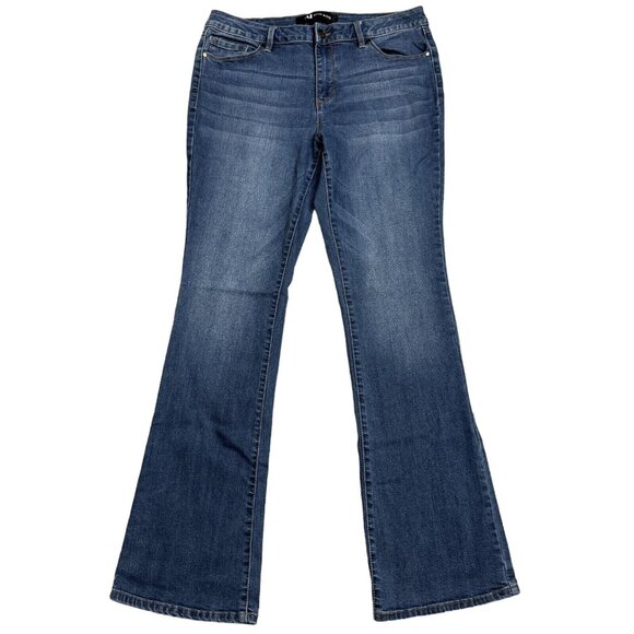 A&I Womens Blue Denim Jeans Slim Boot Mid Rise Medium Wash Stretch Size 12 - Picture 1 of 11